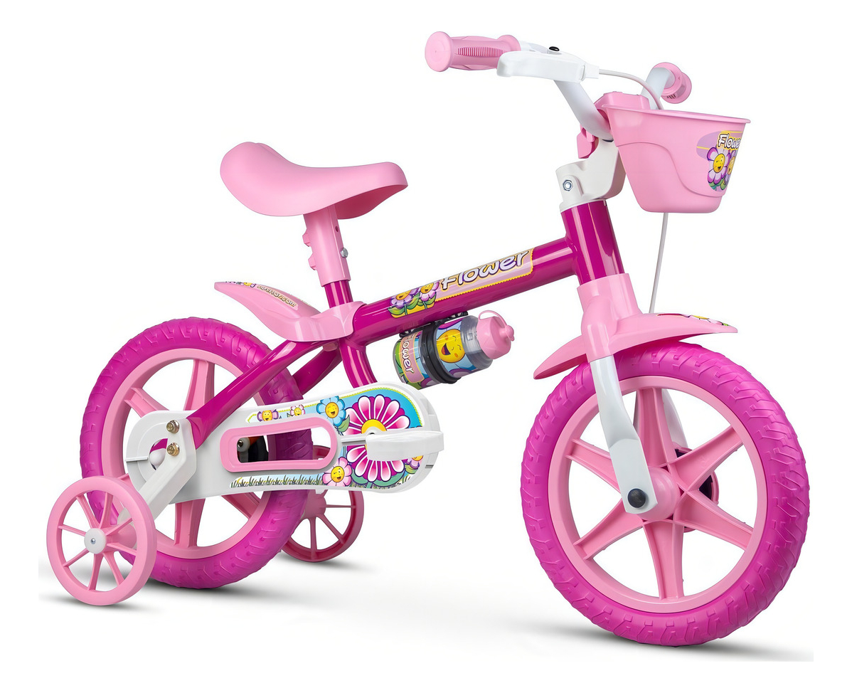 Bicicleta Infantil Nathor Flower Aro 12 Cor Rosa Tamanho do quadro Único