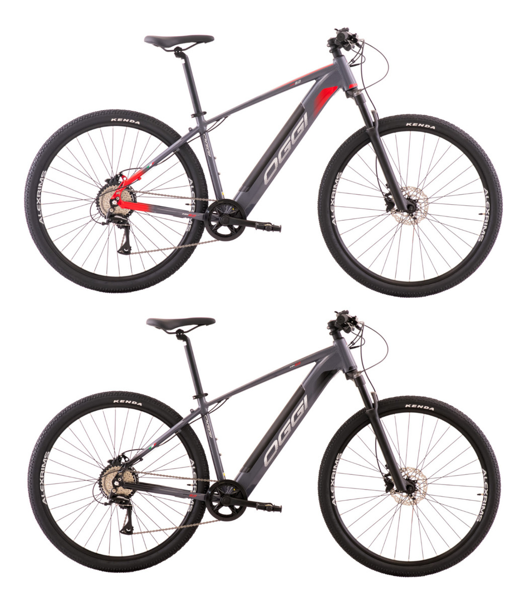 Oggi e-bike bw 8.0 2024 elétrica assistida e acelerador 32km shimano acera 8vcinza/preto tamanho L (19