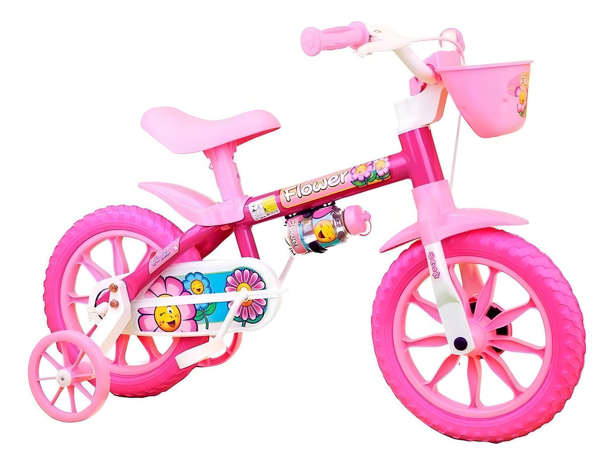 Bicicleta Infantil Nathor Flower Aro 12 Cor Rosa Tamanho do quadro Único