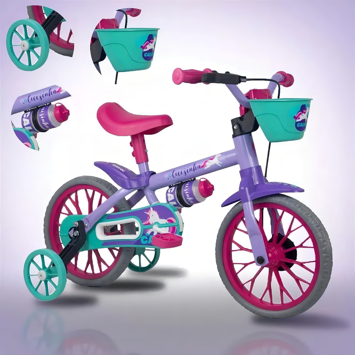 Bicicleta Aro 12 Cecizinha Meninas 2 A 4 Anos Rodinhas Caloi Cor Violeta Tamanho
do quadro Infantil