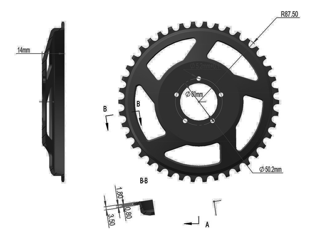 Corrente Para Bicicleta Elétrica Offset 175* 175* 14mm Corre
